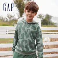 在飛比找蝦皮商城優惠-Gap 男童裝 Logo刷毛帽T-綠色(446276)