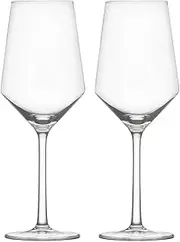 Crystal White Wine Glasses Set of 2 420ml Lead-Free Stemware Long Stem Red Wine Glass for Wine Tasting Party Drinking or Unique Gift Dishwasher Safe