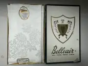 Set 8 NEW Vtg PURE IRISH LINEN Belleair White DAMASK Floral NAPKINS 22" Ireland