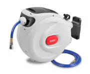 TOPEX 20m Air Hose Reel with Quick Fitting Wall Mounted Auto Rewind Any Position Stop