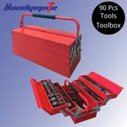 90pcs Tools Set with Toolbox Sockets Wrenches Set Automotive Workshop Tools Kit