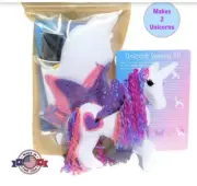 Wildflower Toys UnicornSewing Kit for Kids Felt Craft Kit for Beginners Makes 2