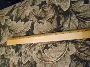 Jacquard Damask Upholstery Fabric -56" x 1 yd Remnant ~ Gold Leaf Design/Black