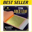 Premium 23K Gold Leaf Sheets - Easy Apply Transfer Foil for Artists & Crafters
