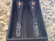 NEW Cristal d'Arques Millenium 24% Lead Crystal Fluted Champaign 2000 FRANCE