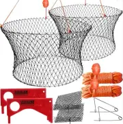 Crab Trap Hoop Net 2 Ring Trap for Pier Dock Jetty Dungeness Rock Blue Crabs