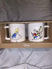 Rae Dunn Disney Alice In Wonderland White Rabbit I'M LATE! Double Sided Mug Set