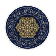 SOGA 90cm Area Rug Turquoise and Grey Abstract Art Painting Teal Anti-slip Doormat Home Decor