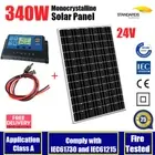 24V 340W Mono Solar Panel 36V PV Module 30A Solar Regulator 24V Battery 2M Cable