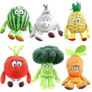 25cm Cute Cartoon Fruit And Vegetable Plush Toy Doll Banana Strawberry Broccoli Strawberries