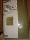 LINEN Quilt Cover and 2 Pillowcases Olive Green Ikea Puderviva Full Double Queen
