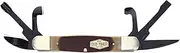 Old Timer 24OTCP Splinter Carvin' 6in Traditional Folding Whittling Knife with 1.5in Detail Blade, Sawcut Handle, Nickel Silver Bolsters, and Convenient Size for Carving, Camping, EDC, and Outdoors