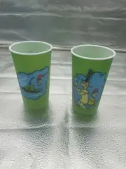 2013 Green Eggs & Ham Dr. Seuss Lenticular Plastic Cup 5 3/4" Tall Set Of 2