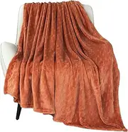 [TOONOW] Fleece Blanket Super Soft Cozy Throw Blanket 50" x 60", Lightweight Fuzzy Comfy Textured Flannel Blanket Winter Warm Plush Throw Blankets for Couch, Sofa, Bed, Carnelian