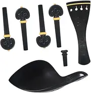 WESIEVYA 1 Set Violin Wood Accessories Set Chin Rest Tailpiece Tuning Pegs Endpin Elegant Design for Violins Easy Installation for All Players