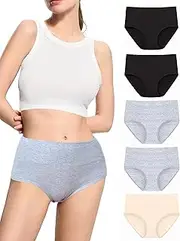 [Coswind] Women's Cotton Seamless Panties Lace Sexy Hipster Briefs Medium Waist Comfortable Soft Women Underwear 3/5 Pack