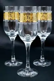 Champagne Flute Set of 6 Wine Glasses 7 oz /200 ml Gold Plated , Gift
