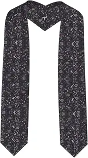 [SKKNT] Purple Black Goth Spooky Print Graduation Shawl Stole For Academic Commencements Honor Sash Congratulations Gift