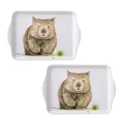 2pc Ashdene Bush Buddies Wombat 21x14.2cm Tea Scatter Serving Melamine Trays