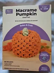 Relax & Craft "Pumpkin" Macrame Kit Size 4.75" X 5" Beginner Friendly Kit