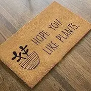 Ecosides Hope You Like Plants Doormat, Shoes Door Mat, Plant Lover Gift, Funny Door Mat, Welcome Mat, Front Doormat, Funny Home Gift