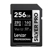 Lexar Professional SILVER PRO 256GB SDXC UHS-II Card 256GB C10, UHS-II(U3), V60, Silver Pro, up to 280MB/s read, 160MB/s write