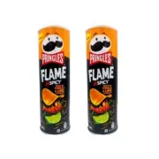 932346 2 X 160G TIN PRINGLES FLAME SPICY MEXICAN CHILLI & LIME FLAVOURED CHIPS