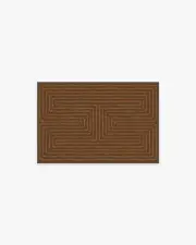 60' x 90' | Machine Washable Runner Rug | Kid & Pet Friendly | Indoor Rug | Labyrinth Brown & Orange Rug by Jonathan Adler | Ruggable