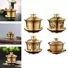 Kung Fu Tea Cup and Saucer Creative Brass Chinese Gaiwan Tea Set Chinese Tea