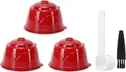 Grcfumo Reusable Coffee Capsules, Stainless Steel Refillable Coffee Pods, Capsule Cup with Brush and Spoon for Coffee Enthusiast (3 Cups + 1 Spoon + 1 Brush)