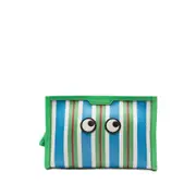[Anya Hindmarch] Anya Hindmarch Striped Eye Make Up Bag ONE SIZE GREEN/BLUE