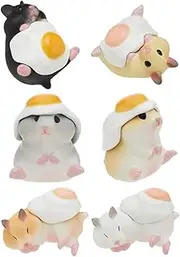 Kitan Club Hamster 'N Egg Plastic Toy - Blind Box Includes 1 of 6 Collectable Figurines - Fun, Versatile Decoration - Authentic Japanese Design - Made from Durable Plastic