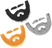BESPORTBLE 3Sets Self Adhesive Fake Beard and Eyebrows for Halloween Cosplay Costume Realistic Facial Hair Accessories for Dwarf Gnome and Theatrical Events Easy to Apply and Remove