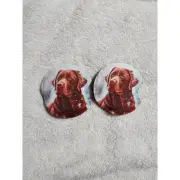 Labrador Car Coasters Brown Dog Auto Cup Holder Coaster Set of 2