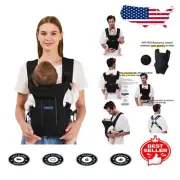 Lightweight Black Baby Carrier for Newborns - Front-Facing and Ergonomic Design