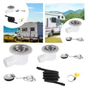 Sink Waste Drain Plug Hole Angle Fitting Stainless Steel for RV