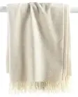 Sferra Soft Merino Lambswool Throw Jonni Natural Twisted Fringe 50x70" New