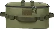 Générique Foldable Camping Bag, Utensils Bag, Water-Resistant Folding Outdoor Camping Storage Stove Canister Pot Cookware Utensils Organizer for Travel, 600D Oxford Cloth, 34 x 17 x 19 cm, Army Green,