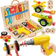Kids Tool Set Toys For 3 4 5 6 7 Year Old Boys Wooden Toddler Tools Set And