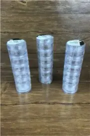 3 PK Round Clear Stackable Container Craft Storage Paint Beads Pins Home Nails