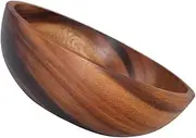 STOBOK Versatile Salad Bowl Wooden Fruit Bowl Basket for Desserts Snacks Chips Hot Dishes Popcorn Stylish Dinnerware