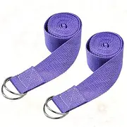 KICHOUSE 2pcs Yoga Stretch Band for Fitness Stretch Belt Buckle Elastic Exercise Strap for Stretching Warm up (Dark)