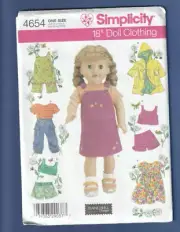 Uncut Simplicity Crafts Pattern 4654 18" Doll Clothes Elaine Heigl Designs