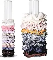 2PCS Acrylic Scrunchie Holder Organizer AcrylicHair Accessories Holder, Transparent Hair Ring Display Stand,Jewelry Bracelet Hair Tie Organiser
