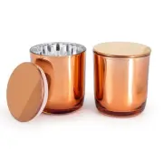 Bulk Candle Jars with Lids, 10oz Elegant Candle Container for Candle Making 1...