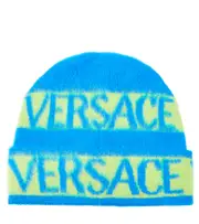 [Versace Kids] Versace Kids Logo wool beanie L blue