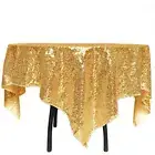 Sequin Tablecloth-Sequin Table Overlay and Sequin Tablecloth/Linen 36x36 Gold