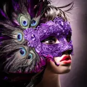 Purple Venice Carnival Peacock Feather Masquerade Venetian Mardi Gras Party Mask