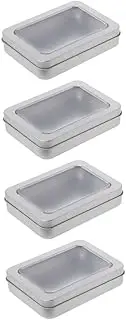 ELAYARD 4Pcs Transparent USB Flash Drive Storage Box Durable Tinplate Organizer for Keys Cigarettes Accessories Elegant Desktop Compartment Storage