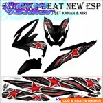 條紋變化貼紙 HONDA BEAT NEW ESP MOTIF BINTANG KEREN SIMPLE